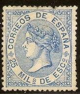 Edifil  97 (*) Mng  25 Mílésimas Escudo Azul  Isabel II   1868  NL968 - Neufs