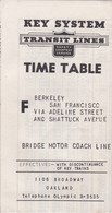 UNITED STATES - SAN FRANCISCO - KEY SYSTEM - TRANSIT LINES - TIME TABLE - Welt