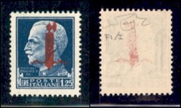 REPUBBLICA SOCIALE - PROVVISORI - 1944 - Firenze - Soprastampa Carminio Lilla - 1,25 Lire (495/I) - Filigrana Lettere (8 - Autres & Non Classés