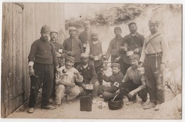 Carte Photo Militaria LIBAN TIRI Groupe De Soldats Français La Soupe - Liban