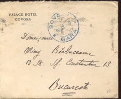 KING CHARLES I, CHARITY STAMPS, GOVORA PALACE HOTEL, RAILWAY STATION INK STAMP ON COVER, 1916, ROMANIA - Lettres & Documents