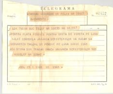 TELEGRAPH, TELEGRAMME SENT LOCO FROM BUCHAREST TO BUCHAREST, 1968, ROMANIA - Telegraph