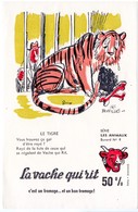 Buvard La Vache Qui Rit, Fromageries Bel. Série Les Animaux Dessin De Beuville N°4 Le Tigre - F
