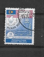 MALASIA FEDERATION 1958 The 10th Anniversary Of The Declration Of Human Rights USED - Federation Of Malaya