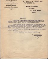 VP13.361 - PARIS 1942 - Lettre De La Chambre Syndicale Des Fabricants De Briquets + La Réponse De La Société S.A.T.A.S. - Documenten