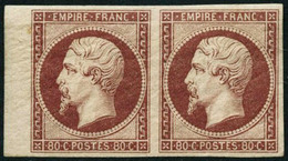 ** N°17Aa 80c Carmin, Paire Fraicheur Postale - TB - 1853-1860 Napoléon III.