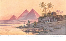 CPA SIGNED ILLUSTRATION, F. PERLBERG- THE PYRAMIDS OF GIZEH - Perlberg, F.