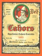 étiquette Vin De Cahors Delf 1985 Delfour à Caillac - 75 Cl - Pape Jean XXIII - Cahors