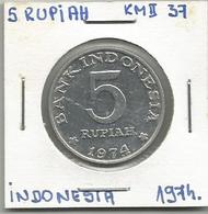 B2 Indonesia 5 Rupiah 1974. KM#37 - Indonesië