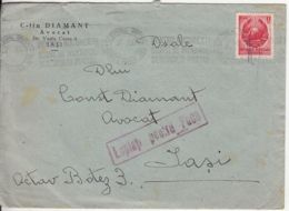 7053FM- REPUBLIC COAT OF ARMS STAMP ON COVER, FIGHT FOR PEACE POSTMARK, 1950, ROMANIA - Lettres & Documents