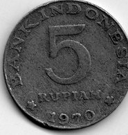 Vreemde Munten - 5 Rupiah 1970 / Indonesia - Indonesië