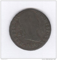 8 Maravédis Espagne / Spain 1824 - Ferdinand VII - TB+ - Andere & Zonder Classificatie