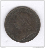 1 Penny Grande Bretagne / United Kingdom 1899 - Victoria - TTB - B. 1 Farthing