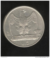 5 Lires Italie 1927 R - Victor Emmanuel III - TTB+ - Andere & Zonder Classificatie