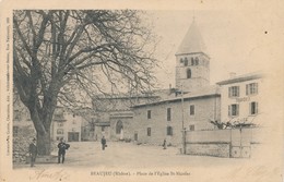 CPA - France - (69) Rhône - Beaujeu - Place De L'Eglise St-Nicolas - Beaujeu