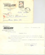 74263- FOR SOCIALISM MAGAZINE HEADER REGISTERED SPECIAL COVER AND LETTER, MUSHROOMS STAMP, 1960, ROMANIA - Storia Postale