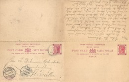 Post Card With Reply  Victoria Hong Kong - St.Gallen             1903 - Brieven En Documenten