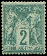 * TYPE SAGE - 62    2c. Vert, T I, G. Partiellement Altérée, Sinon Frais Et TB. C - 1876-1878 Sage (Typ I)