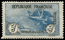 * EMISSIONS DU XXème SIECLE - 155   1ère Série Orphelins,  5f. + 5f. Noir Et Bleu, Dentelure Irrégulière Et Forte Ch., T - Gebraucht