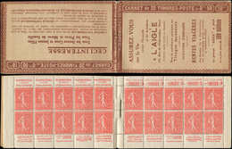 CARNETS (N°Cérès Jusqu'en1964) - 108  Semeuse Lignée, 50c. Rouge, N°199B, T IIB, S. 148, L'AIGLE, TB - Sonstige & Ohne Zuordnung