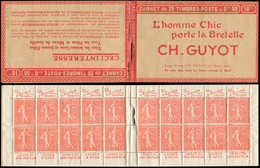 CARNETS (N°Cérès Jusqu'en1964) - 113  Semeuse Lignée, 50c. Rouge, N°199B, T IIB, S. 150, CH. GUYOT, TB - Sonstige & Ohne Zuordnung