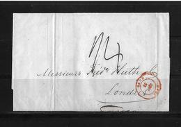 1848 Belgium → Ghent Entire Cover To Great Britain, Sent At Postage Due Manus 24 - 1830-1849 (Belgique Indépendante)