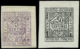 DIEGO SUAREZ Taxe 1/2 : 5c. Violet * Et 50c. Noir (*), TB - Autres & Non Classés