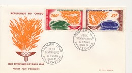 CONGO => 2 FDC - Poste Aérienne / Jeux Olympiques De Tokyo - 30 Juillet 1964 - FDC