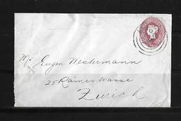 1890 Great Britain → 2 1/2d Red PS Letter London Cover To Zurich, Switzerland - Storia Postale