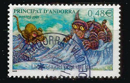Chat & Rat Dans La Vallée Montagnarde, Legende Andorrane, Un Timbre Oblitéré, 1 ère Qualité - Used Stamps