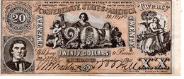 CONFEDERATE STATES OF AMERICA   TWENTY  DOLLARS  ( 2/9/1861 ) - Devise De La Confédération (1861-1864)