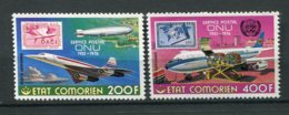 9834 COMORES  PA 110/1 ** 200F,400F 25é Anniversaire Des Premiers Timbres émis Par Les Nations Unies      1976   TTB - Airmail