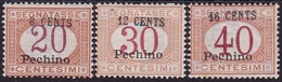 340 ** Pechino 1918 – Segnatasse Del Regno Con Soprastampa N. 6/8. Cat. € 2750,00. Cert. Biondi. SPL - Pekin