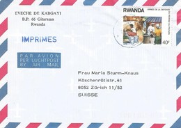 Rwanda 1991 Gitarama Milk Cow Dairy Cover - Used Stamps