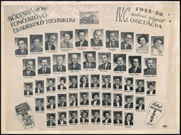 1959 Budapest, Bolyai János Fonó-, Szövő- és Hurkoló Technikum Tanárai és Végzett Növendékei, Kistabló Nevesített Portré - Other & Unclassified