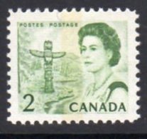 Canada QEII 1967-73 Definitives 2c Green, 1 Centre Phosphor Band, MNH, SG 580pa - Unused Stamps