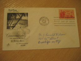 HONOLULU 1959 Admission Statehood Pan American World Airways Photo HAWAII Fdc Cancel Cover USA - Hawaii