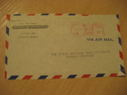 HONOLULU 1949 Bank Of HAWAII Meter Air Mail Cancel Cover USA - Hawaii