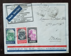 SOUDAN N°78+72+65 Sur Lettre. 1er Vol, Voyage D'essai Du 22 NOVEMBRE 1937 BAMAKO-FRANCE - Storia Postale