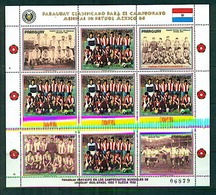 PARAGUAY Coupe Du Monde Football MEXICO 86, Feuillet 9 Valeurs (Michel 3983)** MNH. - 1986 – Mexique