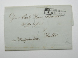 1858 , Mühlheim Am Rhein , Klarer Stempel Auf Brief Mit Inhalt Aus Köln - Briefe U. Dokumente