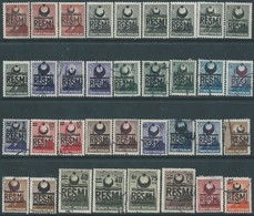 Turchia Turkey 1955 Lot Of 35 Stamps With Black,red Overprinted (RESMI) MNH + Used - Collections, Lots & Series