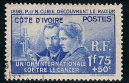 COTE D'IVOIRE - N°140 OBLITERE .  MARIE ET PIERRE CURIE. - 1938 Pierre Et Marie Curie