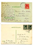Pays-Bas - 2 Briefkaart 1914 Et 1928 Pour La France - (W1022) - Storia Postale