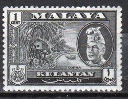 Malaya Kelantan 1957 One Cent Black Mounted Mint Stamp. - Kelantan