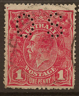 AUSTRALIA 1916 1d Deep Red KGV OS SG O54a U #ATO23 - Service