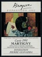 Rare // Etiquette De Vin // Art- Peinture-Tableau // Martigny 1991, Braque Fondation Gianada - Art