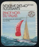 Rare // Etiquette De Vin // Bateau à Voiles // Pinot Noir, Réserve Des 40èmes Rugissants - Bateaux à Voile & Voiliers