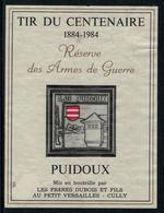 Rare // Etiquette De Vin // Militaire // Puidoux, Tir Du Centenaire 1884-1984 - Militaria