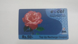 India-BSNL-ex-cel Recharge Card-(15b)-(rs.50)-(31.3.2009)-prepiad Card-used+1 Card Prepiad Free - Inde